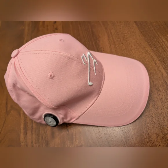 Pink Golf Hat With Boa tyle Adjuster- Embroidered - Picture 2 of 6